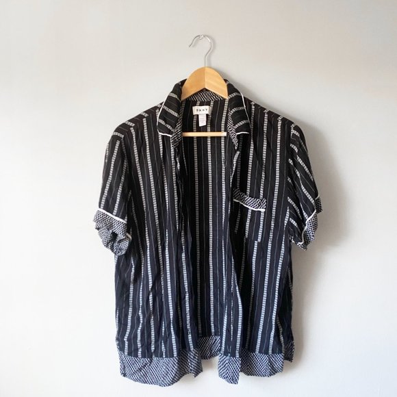 Dkny Tops - DKNY Casual Striped Short Sleeve Button Down
